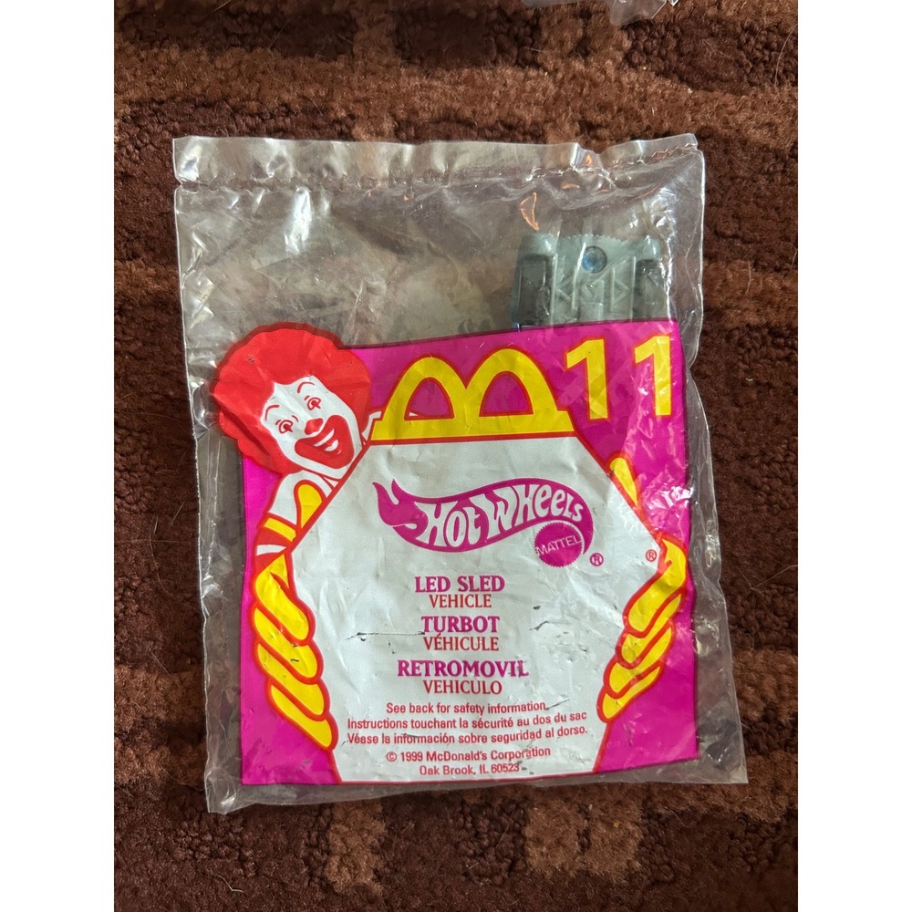 1999 McDonalds Happy Meal Hot Wheels LED Sled Vehicle 11 New Sealed Vintage Toy